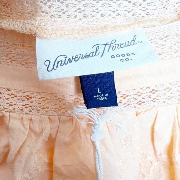 NWT Universal Thread Peach Eyelet Square Neck Long Sleeve Crop Blouse Women - Picture 13 of 16